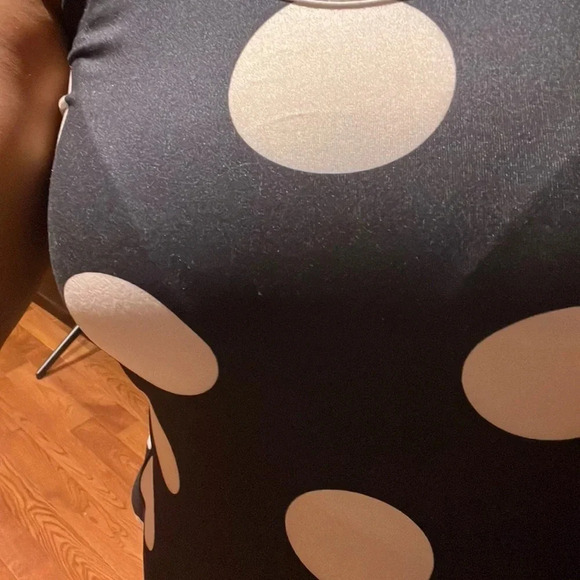 Polka Dot Maxi Dress - Black and White - Picture 2 of 13